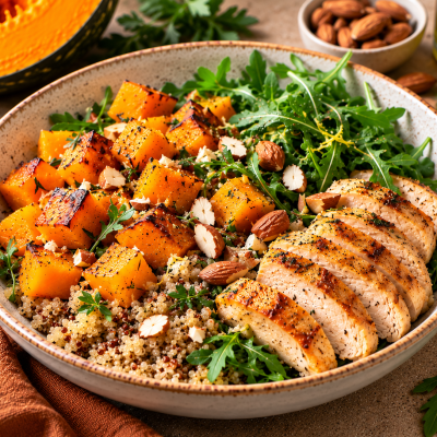 BOWL DI QUINOA, ZUCCA E POLLO