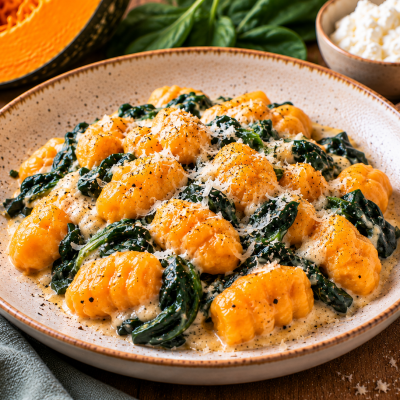 GNOCCHI DI ZUCCA CON RICOTTA E SPINACI