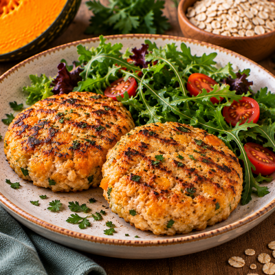BURGER DI ZUCCA, TACCHINO E AVENA